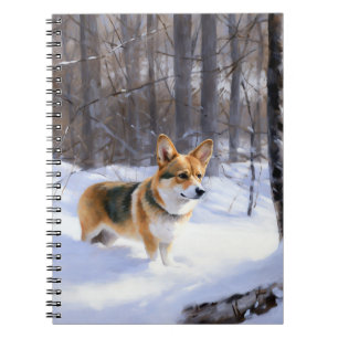 Corgi liet het sneeuwen Kerstmis Notitieboek