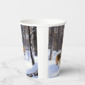 Corgi liet het sneeuwen Kerstmis Papieren Bekers (Rechts)