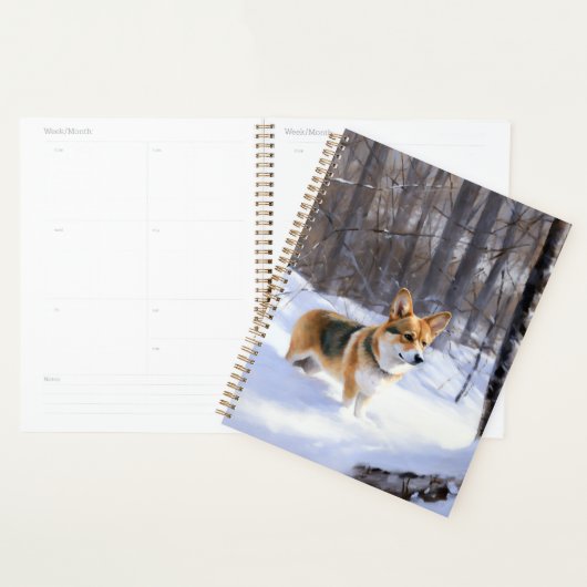 Corgi liet het sneeuwen Kerstmis Planner (Display)