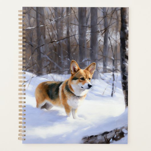 Corgi liet het sneeuwen Kerstmis Planner (Voorkant)