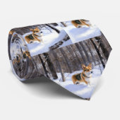 Corgi liet het sneeuwen Kerstmis Stropdas (Opgerold)