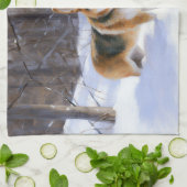 Corgi liet het sneeuwen Kerstmis Theedoek (Gevouwen)