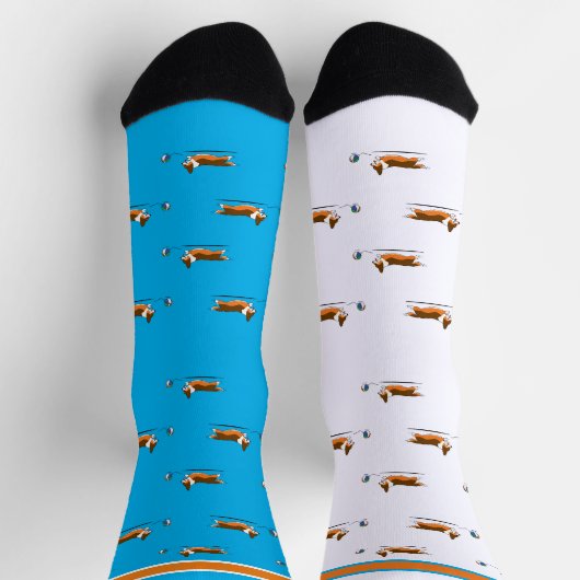 Corgi Life | MANNEN SOKKEN | Tri w. Tail v1 | Blau (Top)