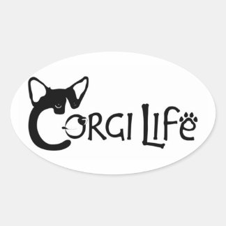 Corgi Life Ovale Sticker