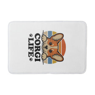 Corgi Life T-shirt Vintage Gravure Hond Liefhebber Badmat