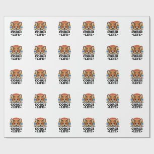 Corgi Life T-shirt Vintage Gravure Hond Liefhebber Cadeaupapier