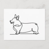 Corgi-lijntekening Briefkaart (Voorkant)