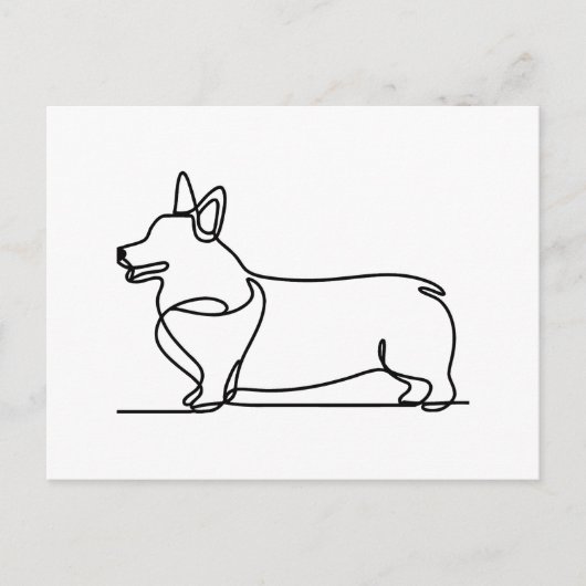 Corgi-lijntekening Briefkaart (Voorkant)
