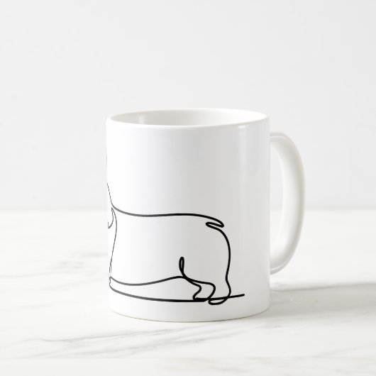 Corgi-lijntekening Koffiemok (Voorkant rechts)