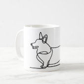 Corgi-lijntekening Koffiemok (Voorkant links)