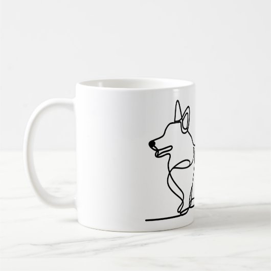 Corgi-lijntekening Koffiemok (Links)