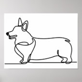 Corgi-lijntekening Poster (Voorkant)