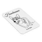 Corgi Line Art personalized dog Magneet (Rechterzijde)