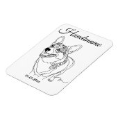 Corgi Line Art personalized dog Magneet (Linkerzijde)