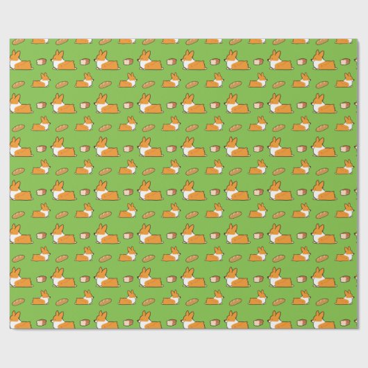 Corgi Loaf Gift Wrapping Paper Cadeaupapier (Vlak)