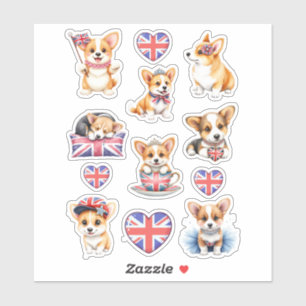 Corgi London Scrapbook Decoratie Vinyl Stickers