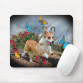 Corgi loopt met Butterflies Muismat (Met muis)