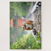 Corgi loopt op het spoor legpuzzel (Verticaal)