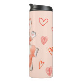 Corgi Love Dancing Corgi with Hearts Thermosbeker (Geroteerd rechts)