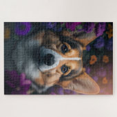 Corgi Love: Een Happy Garden-portret Legpuzzel (Horizontaal)