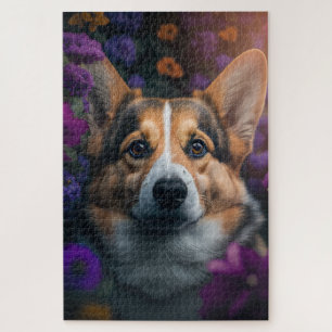 Corgi Love: Een Happy Garden-portret Legpuzzel