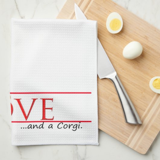 Corgi Love Kitchen Towel Theedoek (Quarter Fold)