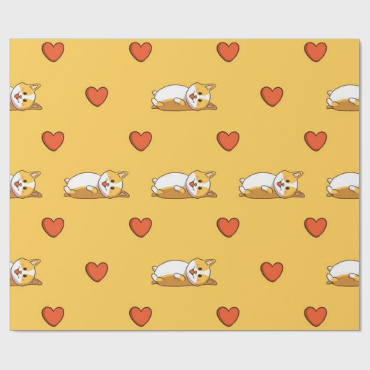 Corgi Love Pattern Cadeaupapier (Vlak)