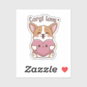 Corgi Love Sticker (Vel)