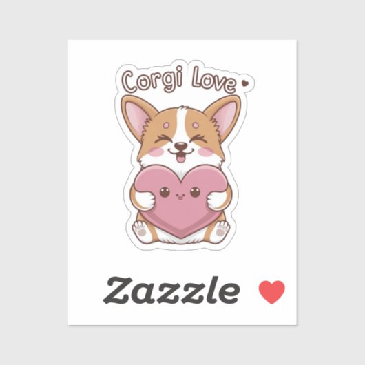 Corgi Love Sticker (Vel)