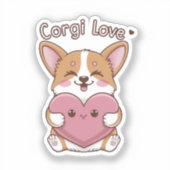 Corgi Love Sticker (Voorkant)