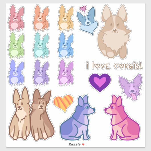 Corgi Love Sticker Pack (Vel)