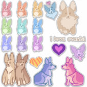 Corgi Love Sticker Pack (Voorkant)