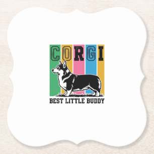 Corgi Love T-shirt Vintage Gravure Hond Silhouet_ Kartonnen Onderzetters