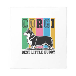 Corgi Love T-shirt Vintage Gravure Hond Silhouet_ Notitieblok