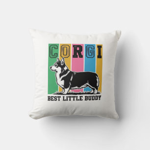 Corgi Love T-shirt Vintage Gravure Honden Silhouet Kussen