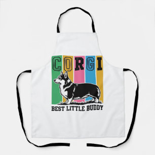 Corgi Love T-shirt Vintage Gravure Honden Silhouet Schort