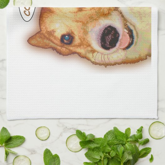 Corgi Love Theedoek (Gevouwen)