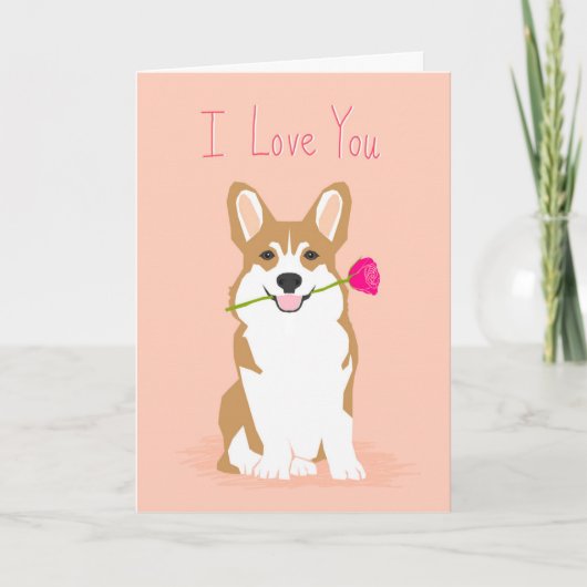 Corgi Love Valentijnse card Feestdagen Kaart (Voorkant)