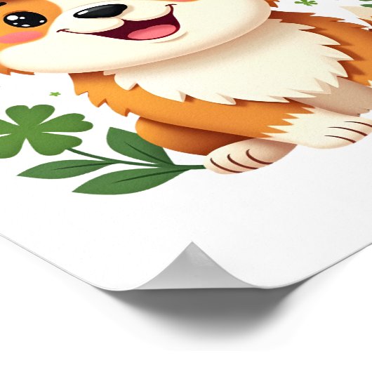 Corgi Lover Shamrock Happy St Patricks Day Poster (Hoek)