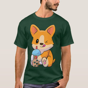 Corgi Loves Boba Funny Drink Boba Tea-531 T-shirt