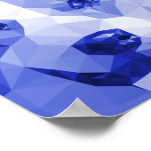 Corgi Low Poly Art in Blue Poster (Hoek)