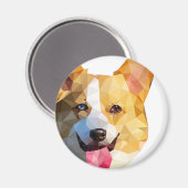 Corgi Low Poly Art Magneet (Voorkant / Achterkant)