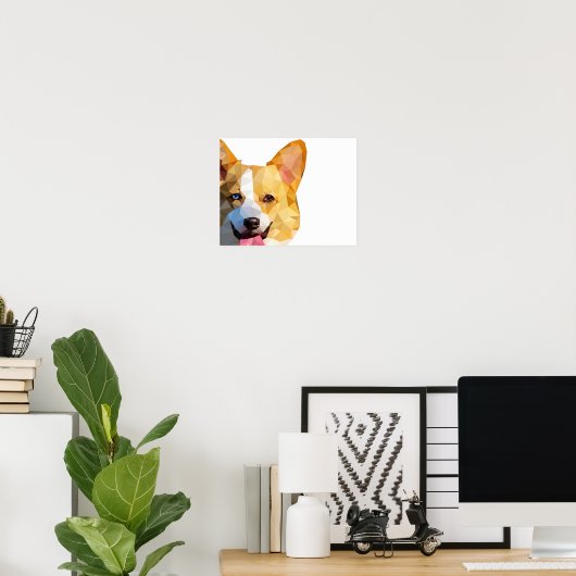 Corgi Low Poly Art Poster (Thuiskantoor)
