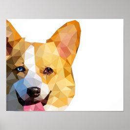 Corgi Low Poly Art Poster