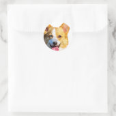 Corgi Low Poly Art Ronde Sticker (Tas)
