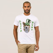 Corgi Lucky Paws; Corgi St Patrick's Day cadeau T-shirt (Voorkant volledig)