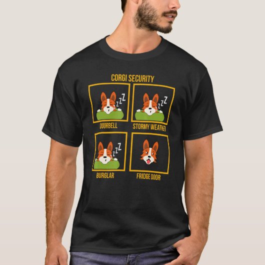 Corgi Luie Beveiligingshond T-shirt (Voorkant)