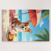 Corgi Luxe Strand Relax Scene Legpuzzel (Horizontaal)