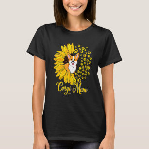 Corgi Ma Cute Corgi Dog Sunflower Happy Mots T-shirt
