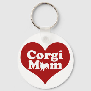 Corgi Ma Cute Red Heart Sleutelhanger